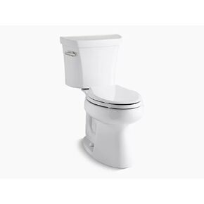 Kohler K-3999-0 Highline Comfort Height Two-piece Elongated 1.28 Gpf Toilet with Class Five Flushing Technology And Left-hand Trip Lever, Seat Not Included, White