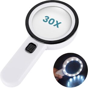 5X Magnifying Glass with Light, Lightweight Full Page Magnifier for Reading, Large Lighted Magnifier with 48 LED Light and Anti-Glare Lens, Ideal Gift for Seniors, Macular Degeneration, Low Visions