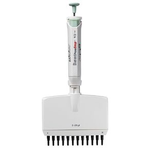 LTS Compatible Pipette, Diamond PosiStop, Fully Autoclavable, 12-Channel Pipettor, Adjustable Volume, 2-20ul, Red
