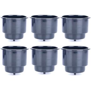 Amarine Made Recessed Plastic Cup Drink Can Holder with Drain Hole for Boat Truck Car Table Black (10)