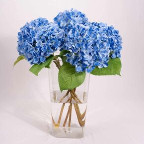 5PCS 18.5" 3D Green Artificial Hydrangea Flowers Silk Flowers Bouquet Faux Hydrangea Stems Wedding Party Table Decorations Centerpieces Home Decor(TYP6-Green