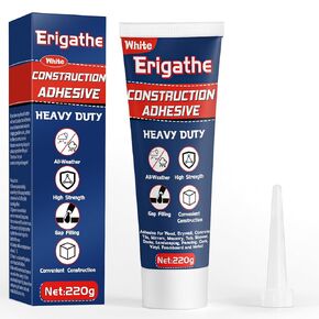 Construction Adhesive Heavy Duty, 7.4 Ounce Cement Glue, Tile Adhesive for Floor, Tile, Stone, Wood, Wall and More.