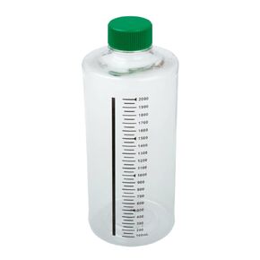 Celltreat 229584 2,000mL Roller Bottle, Sterile, Non-treated Suspension Culture, Printed Graduations, Non-Vented Cap (Case of 12)