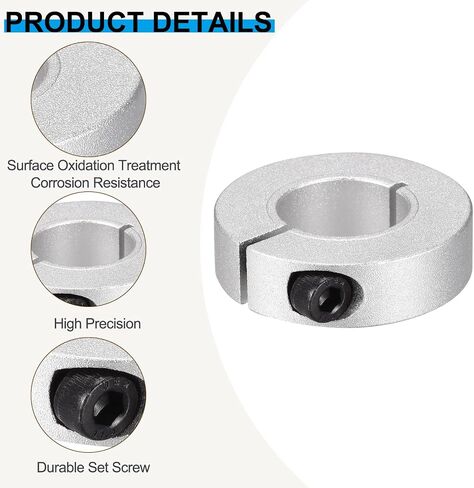PATIKIL Bore 4mm Single Split Shaft Collar 18mm OD 8mm Thickness, 4 Pack 45#Carbon Steel Locking Collar Clamp Style with Set Screw for Machine Tools Industry, Black in Saudi Arabia