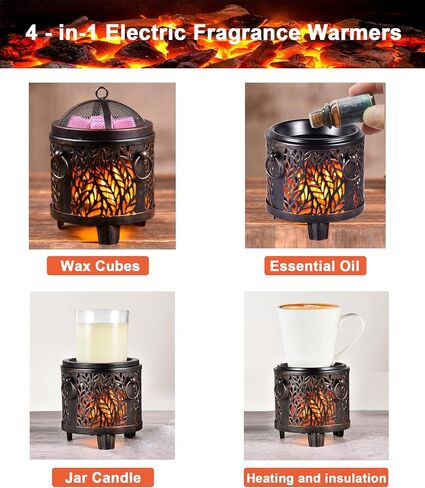 Wax Warmers for Scented Wax, Candle Wax Melt Warmer, Electric Wax Warmer Fireplace Wax Burner, Oil Burner for Scented Oil Spa Home Office Bedroom in Kuwait