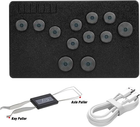 BITFUNX Gaming Keypad, Arcade Stick F12 Pro All-Button Leverless Controller - Supports SOCD & Hot Swap, Arcade Controller Street Fight for PC/PS3/PS4/PS5/Switch/Steam with Custom RGB & TURBO in Saudi Arabia