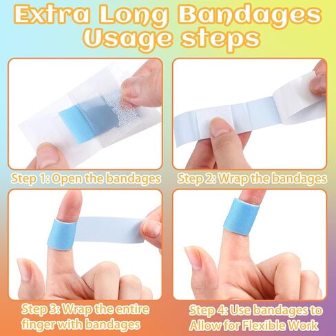 120 Pcs Extra Long Flexible Fabric Bandages, 4.75 x 0.75 Inch Adhesive Strip Bandages Non Latex Finger Bandages for Oversized Hands and Feet, Construction Workers Carpenters in Kuwait