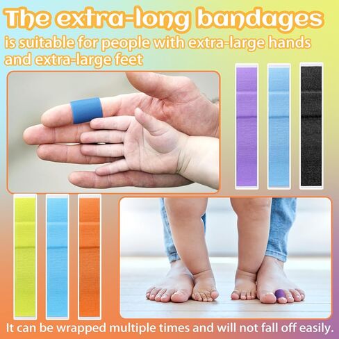 120 Pcs Extra Long Flexible Fabric Bandages, 4.75 x 0.75 Inch Adhesive Strip Bandages Non Latex Finger Bandages for Oversized Hands and Feet, Construction Workers Carpenters in Kuwait