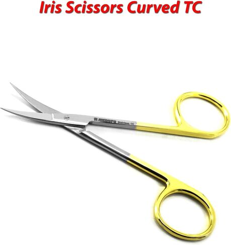 Professional Dental Surgical Medical Dissecting Scissors | Trimming Cutting Nursing Stitch Suture Veterinary | Tissue Surgery Instruments (Iris Gum Scissors Cur TC 11.5cm) in Saudi Arabia