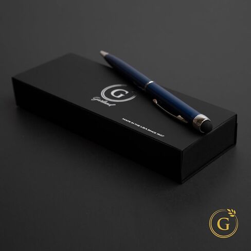 قلم وقلم معدني ملتوي من جارلاند - صنع في الولايات المتحدة الأمريكية - 2 في 1 مزدوج الوظيفة - قلم ألوان كلاسيكي للأجهزة الرقمية - الهواتف والكمبيوتر اللوحي وأي شاشة تعمل باللمس، للمديرين التنفيذيين والخريجين، قابل لإعادة الملء - أزرق/ذهبي in Kuwait