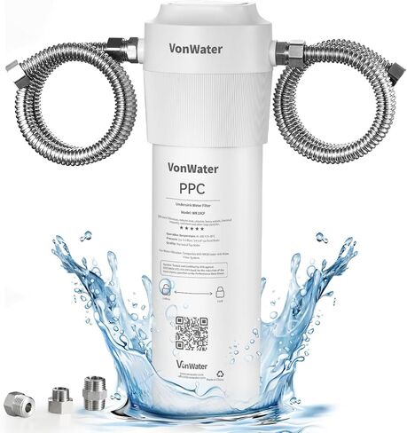 WK18 Under Sink Water Filter, 18000GPD Under Counter Water Filtration System, Long Lasting Water Direct Connect Filtration System Reduces Lead Chlorine Bad Taste Odor, NSF Certified in Saudi Arabia