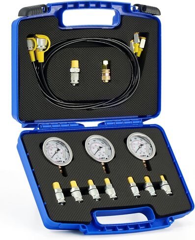 مجموعة اختبار الضغط الهيدروليكي Orion Motor Tech مع 3 أجهزة قياس 3500 5500 9000 رطل لكل بوصة مربعة، و8 وصلات اختبار، وموصل سريع، و3 خراطيم اختبار، ومجموعة قياس هيدروليكي لآلات بناء الحفارات in Saudi Arabia