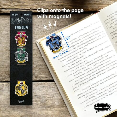 إعادة وضع علامات على "هاري بوتر" Hogwarts House Crests مشابك الصفحات المغناطيسية، مجموعتان من 4 مشابك للصفحات in Saudi Arabia