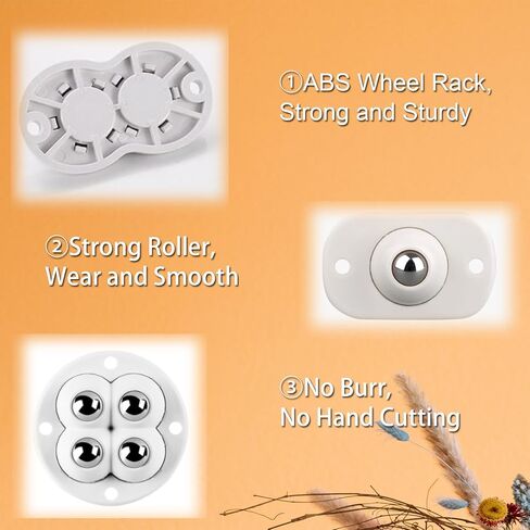 16pcs Mini Casters Wheels, 360 Degree Rotation Swivel Wheels, Roller Steel Ball Transfer Bearings, Universal Casters Sticky Pully for Small Furniture and Kitchen Appliances in Saudi Arabia