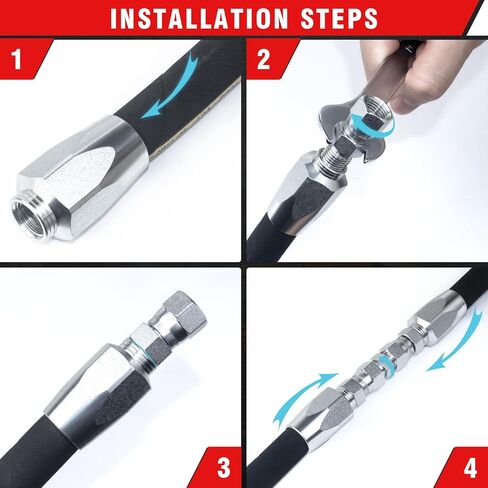 2-Pack Hydraulic Hose Field Repair Kit,1/4" Inner Diameter Reusable in Saudi Arabia