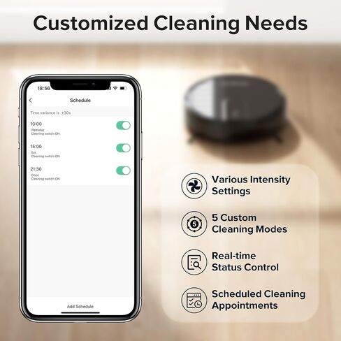 Robot Vacuum Cleaner Robot Vacuum and Mop Combo with 4000Pa Suction, Personalized Cleaning Adjustments, Self-Charging Robotic Vacuum Cleaner, Advanced Obstacle Avoidance in Saudi Arabia