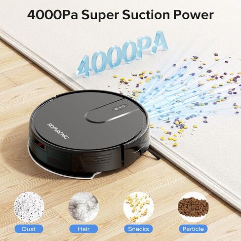 Robot Vacuum Cleaner Robot Vacuum and Mop Combo with 4000Pa Suction, Personalized Cleaning Adjustments, Self-Charging Robotic Vacuum Cleaner, Advanced Obstacle Avoidance in Saudi Arabia
