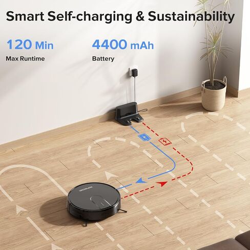 Robot Vacuum Cleaner Robot Vacuum and Mop Combo with 4000Pa Suction, Personalized Cleaning Adjustments, Self-Charging Robotic Vacuum Cleaner, Advanced Obstacle Avoidance in Saudi Arabia