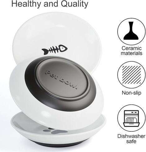 ​3 PCS Cat Food Bowls Diameter 5 inch,Kitten Food Bowl,Cat Food Bowls for Indoor Cats，Anti Whisker Fatigue Cat,Shallow Wide,Non-Slip Silicone Bottom,Cat Dishes for Food and Water. in Saudi Arabia