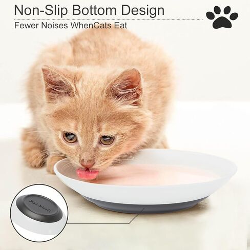 ​3 PCS Cat Food Bowls Diameter 5 inch,Kitten Food Bowl,Cat Food Bowls for Indoor Cats，Anti Whisker Fatigue Cat,Shallow Wide,Non-Slip Silicone Bottom,Cat Dishes for Food and Water. in Saudi Arabia