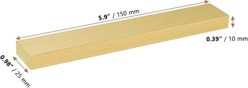 LEXININ 2 قطعة 0.39 × 1 × 5 بوصة شريط نحاسي مستطيل، شريط نحاسي مسطح للاستخدام بنفسك، الحرف اليدوية in Kuwait