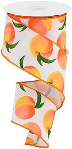 Peaches on Canvas Wired Edge Ribbon, 10 Yards (Cream, 1.5 Inch) in Saudi Arabia