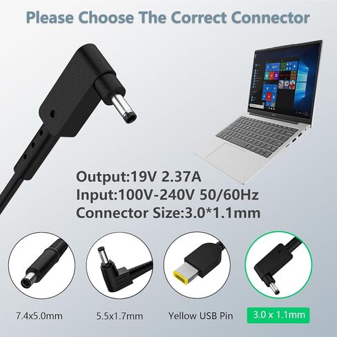أسباير سلسلة محول التيار المتردد شاحن الكمبيوتر المحمول Chromebook 45W 19V 2.37A لشركة أيسر أسباير 5 A515-44 A515-46 A515-54 A515-54G A515-55 A515-56 A517-52 Chromebook R11 سلسلة سلك الطاقة in Kuwait