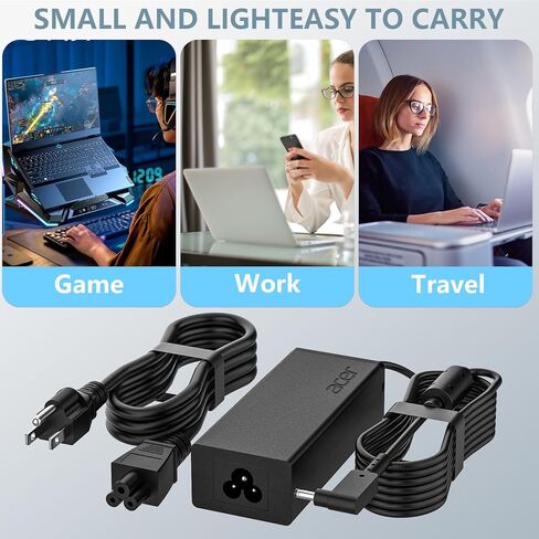 أسباير سلسلة محول التيار المتردد شاحن الكمبيوتر المحمول Chromebook 45W 19V 2.37A لشركة أيسر أسباير 5 A515-44 A515-46 A515-54 A515-54G A515-55 A515-56 A517-52 Chromebook R11 سلسلة سلك الطاقة in Kuwait