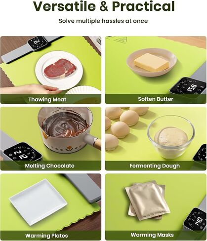 Food Warming Mat, Electric Warming Tray with 5 Temp-Settings, Quick Heating Pad for Food with Auto-Off Timer, Rollable & Portable Food Warmers for Parties Buffet, Food Warming Pad Silicone in Saudi Arabia