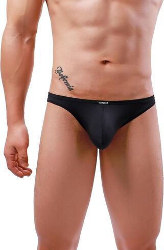 IKINGSKY Men's Silky Bulge Briefs Big Pouch Underwear Sexy Low Rise Stretch Under Panties for Men in Kuwait