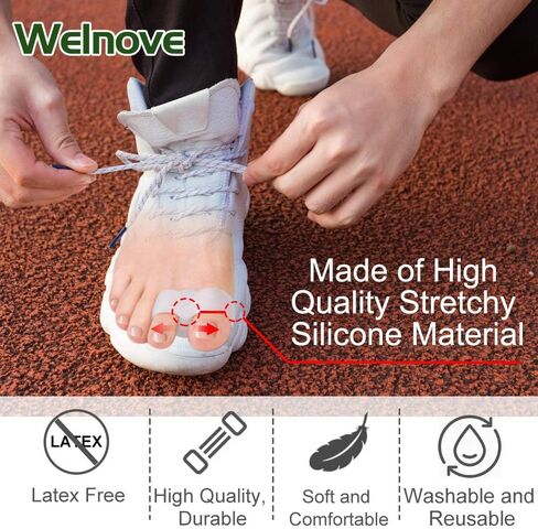 Welnove Bunion Corrector Women & Men Big Toe: 1 Pair Bunion Splint Brace - Adjustable Bunion Correction with Soft Gel - Bunion Pads for Pain Relief - Toe Straightener with Non-slip Strap in Saudi Arabia