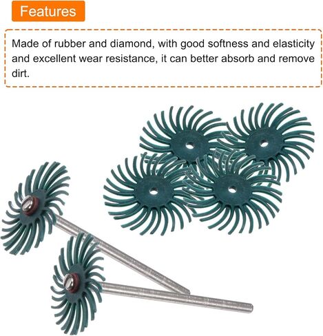 HARFINGTON 60pcs Radial Bristle Disc Set 1" 80-1000 Grit Detail Abrasive Brush Kit Gap Polishing Wheel Assortment with 6pcs 1/8" Shank Mandrels for Jewelry Wood Metal Polishing Cleaning in Saudi Arabia