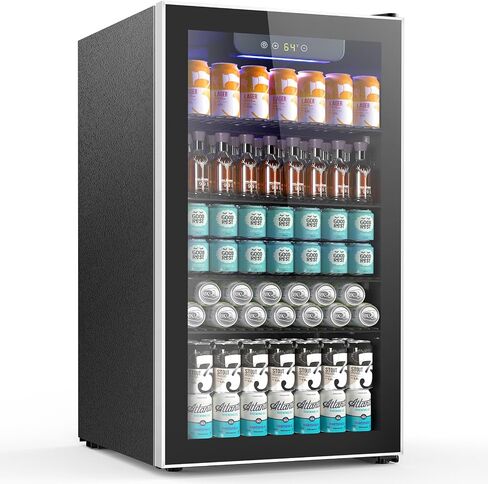 Joy Pebble Beverage Refrigerator Cooler 1.7 Cu.Ft, 16 Bottle 68 Can - Mini Fridge with Glass Door for Beer Drinks Wines,Freestanding beverage fridge with Adjustable Shelving in Saudi Arabia