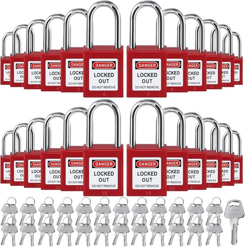 12 Set Red Lockout Tagout Locks Loto Locks Keyed Different Safety Lock, 2 Keys Per Lock, Lock Out Tag Out Padlocks for Electrical Lockout Tag Out Stations and Devices Kits in Saudi Arabia