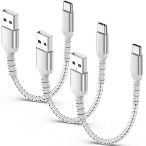 6FT USB C Charging Cable, 3-Pack Braided USB A to USB C Cable Fast Charging Type C Cord Compatible with Apple iPhone 15 Pro/Max, New iPad Pro/Air USB C Charger Cable 2m