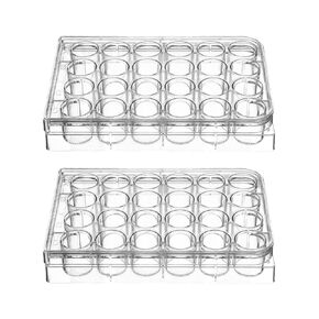 2pcs 24 Well Cell Culture Plate Cultivation Plates Laboratory Reaction Tray for Laboratory