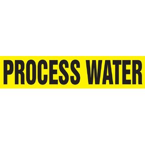 Accuform RPK577SSB Self-Stick "Process Water" Pipe Marker for 1-1/2" to 2" OD Pipe, Black on Yellow, 1-1/2" H x 8" W