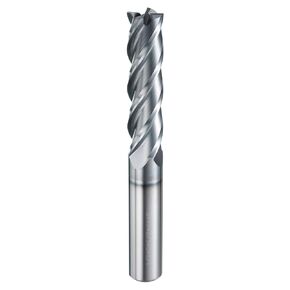 HARFINGTON Carbide Square Nose End Mill Bit 1/2" Cut Dia 4 Flutes TiAlN Coated Milling Cutter for Hardened Steel Metal (1/2" Shank 2" Cut Length 4" Long 30 Degree Helix HRC53-55)