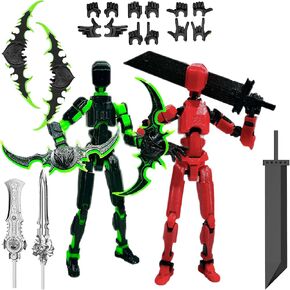 (Assembly Completed) 4 Packs T13 Action Figure, Dummy 13 3D Printed Action Figure Toy Gifts for Kids, Robot 13 Action Figure Full Body Mechanical Doll Christmas Birthday Gift for Boys Girls