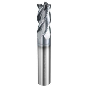 HARFINGTON Carbide Square Nose End Mill Bit 15/32" Cut Dia 4 Flutes TiAlN Coated Milling Cutter for Hardened Steel Metal (15/32" Shank 1" Cut Length 3" Long 30 Degree Helix HRC53-55)
