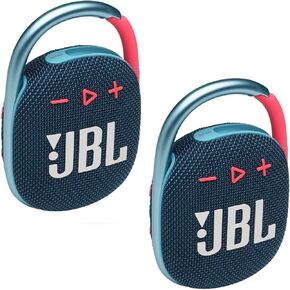 JBL 2 Pack Clip 4 Waterproof Wireless Audio Bluetooth Speaker Bundle (Gray)