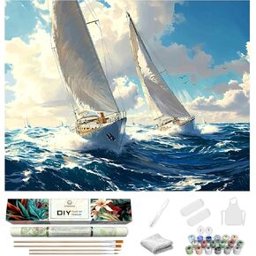 2 Pack Paint by Numbers kit for Adults Beginner and Kids, Simple and Easy Adult Paint by Number Kits, DIY Oil Painting Crafts on 16x20Inch Canvas for Home Wall Decor or Gifts, Cowboy