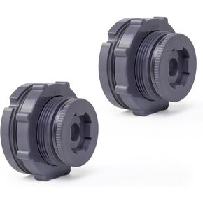 ChillWaves PVC Bulkhead Fitting 1/2" Double Thread Connector Adapter for Water Tank, Aquariums, Rain barrels(8-PACK)