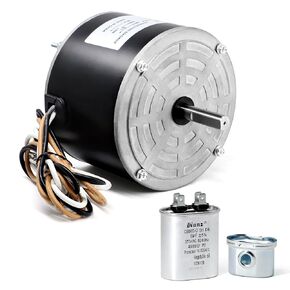 Condenser Fan Motor for Carrier 5KCP39EGS070S, 5KCP39EGY823S, Genteq GE3905, Bryant Payne HC39GE236, HC39GE237, Dayton 6DLL0, 1/4HP 1100 RPM Condenser Motor Replacement with Capacitor
