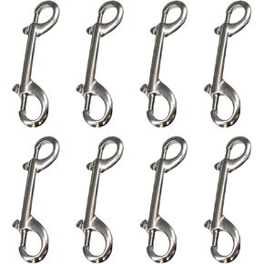 8Pcs Double Ended Bolt Snap for Pet Accessories Zinc Alloy Swivel Clasp for Dog Leash, Collar, Keychain Pet Feed Buckets Use (8Pcs)