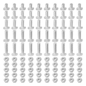 50Pcs M8 Thread T-Slot Drop-in Stud Sliding Screw Bolt with Flange Nut Set, Heavy Duty Hammer Head Bolt T Shape Screws for European Standard 40 Series Aluminum Profile