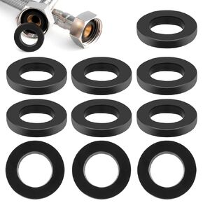Amaxiu 30 Pcs Black Shower Hose Washers Seals, Silica Gel Shower Head Washer Hose Washer 19mm Seal Tap Sealing Hose for 1/2 Inch Shower Head and Hose(19mm)