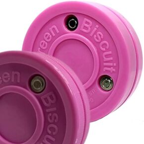 Green Biscuit Hockey Pucks 2 Pack Passer - Street Hockey Puck - Pink | Off-Ice Stickhandling and Passing Puck