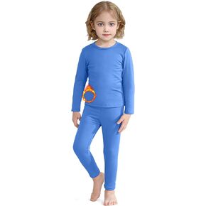 VZV 2T-5T Kids Thermal Set Toddler Thermal Underwear Fleece Lined Toddler Thermal Set Base Layer Long Johns for Boys Girls