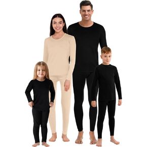 Jadive Thermal Underwear Set Full Family Winter Long Thermal Underwear Fleece Lined Base Layer Set for Women Men Boys Girls